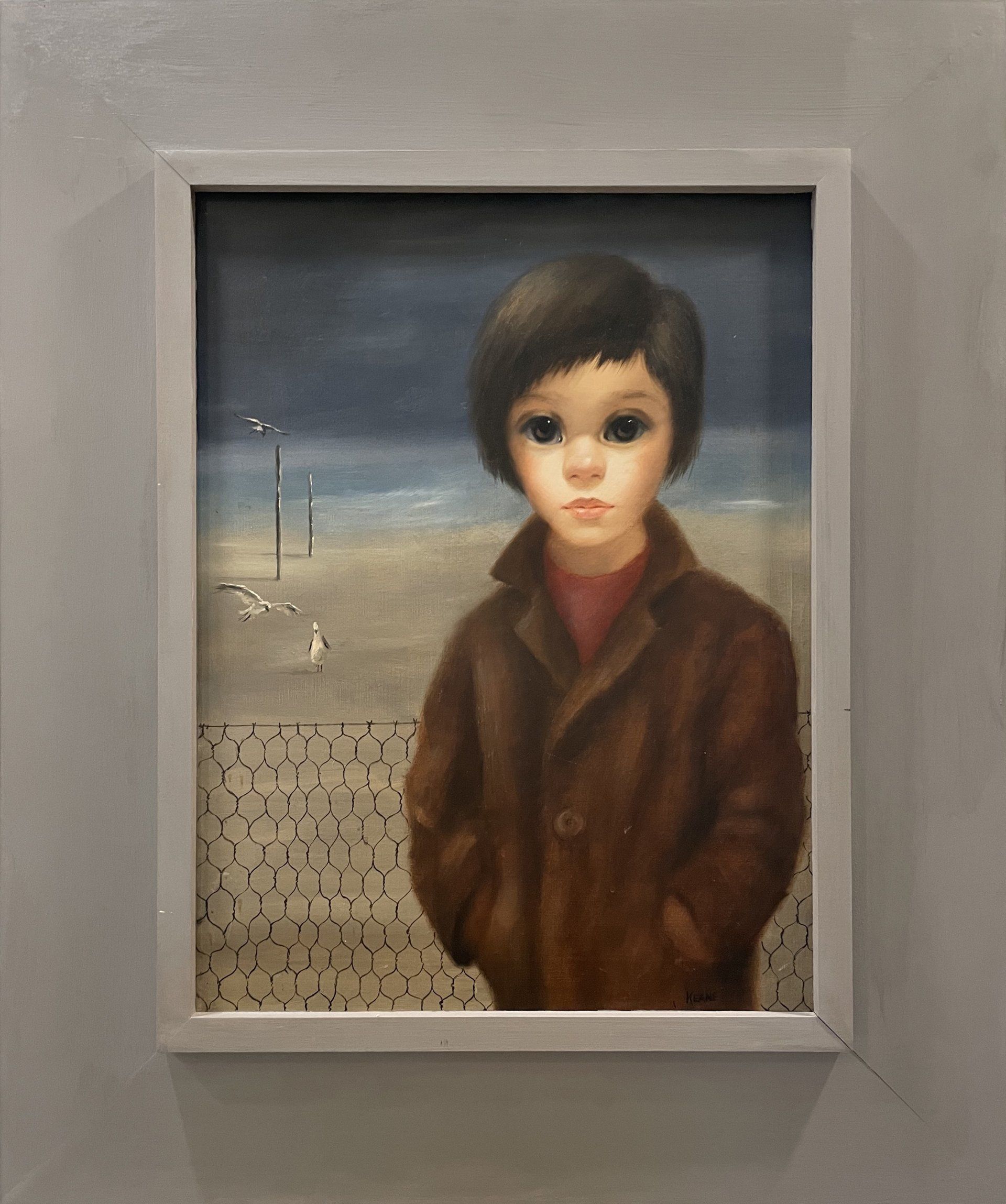 Margaret Keane, Girl on the Beach, 1950's