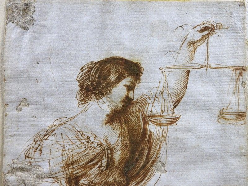 Allegoria della Giustizia, inchiostro su carta