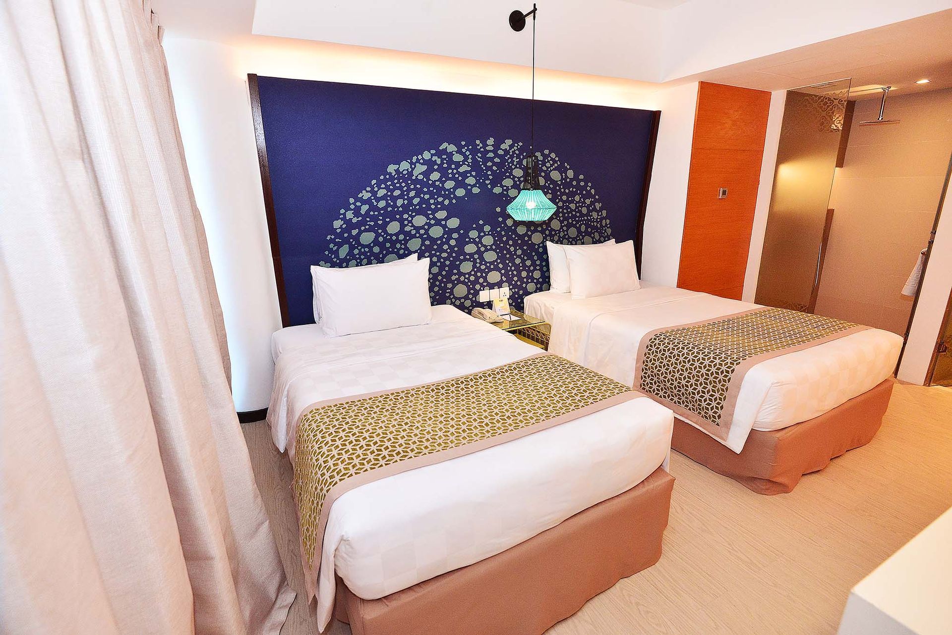 Family room with two beds in a hotel in boracay
