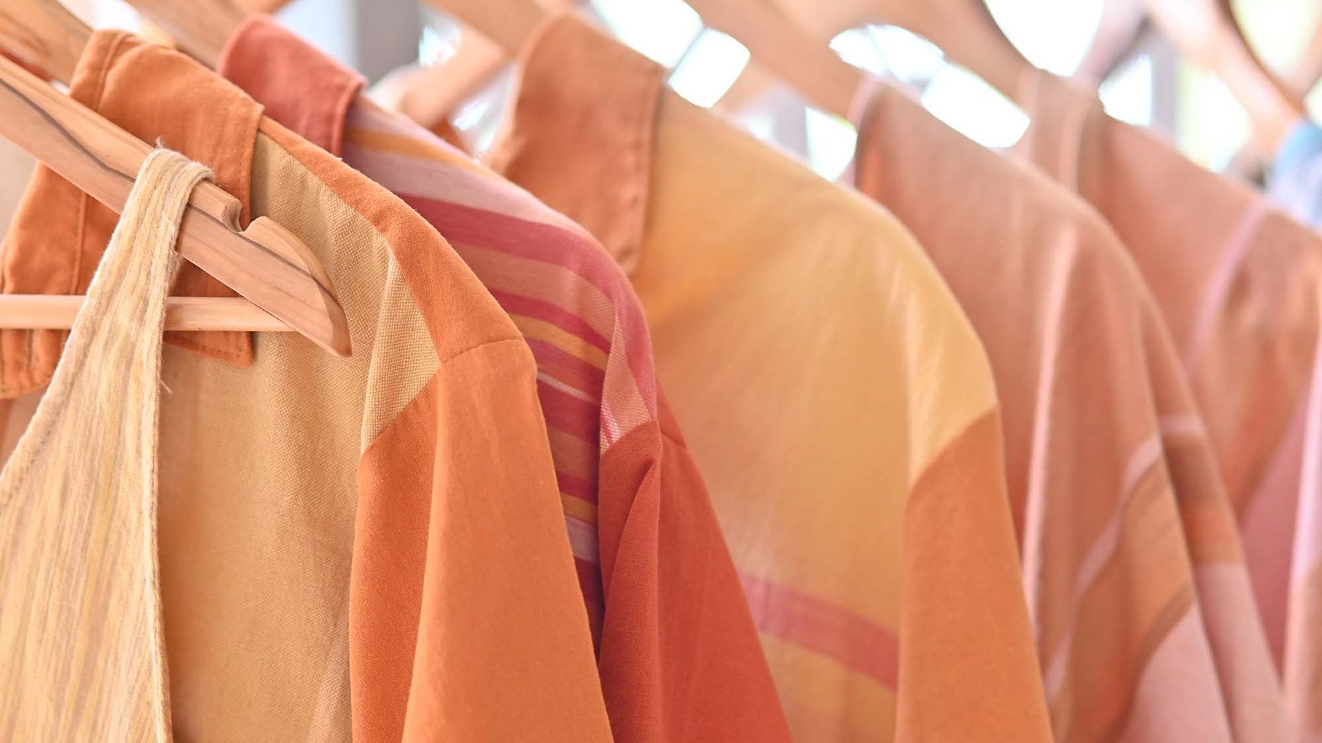 A row of clothes hanging in a local souvenir shop in Palawan.