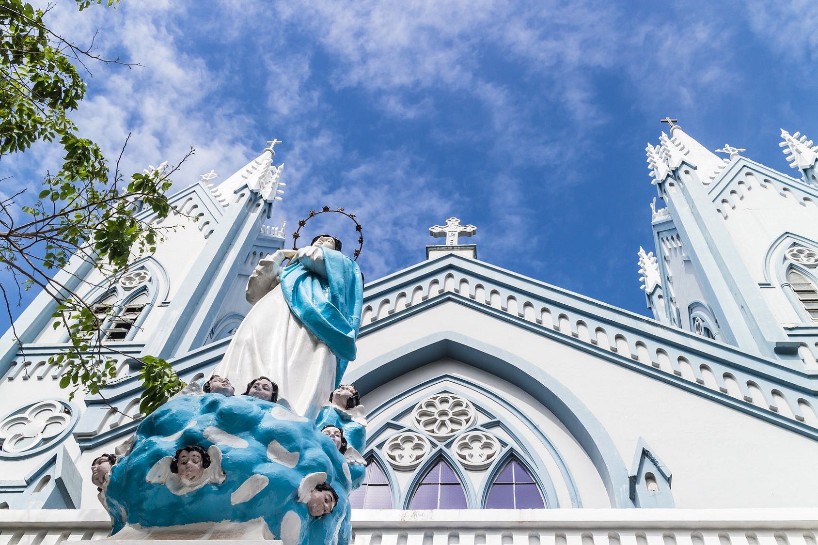 Blue accedted Immaculate conception cathedral