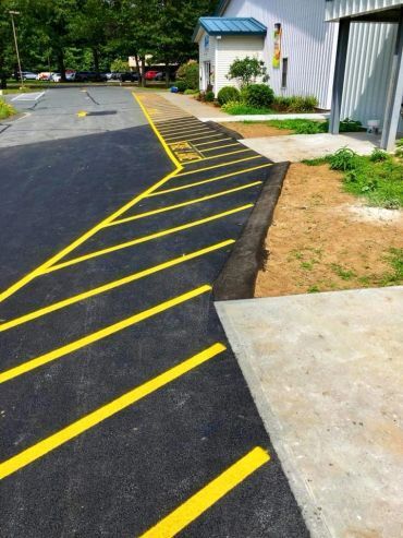 parking lot line striping, asphalt markings, sport court markings, west & central ma, ginger cat sealcoating