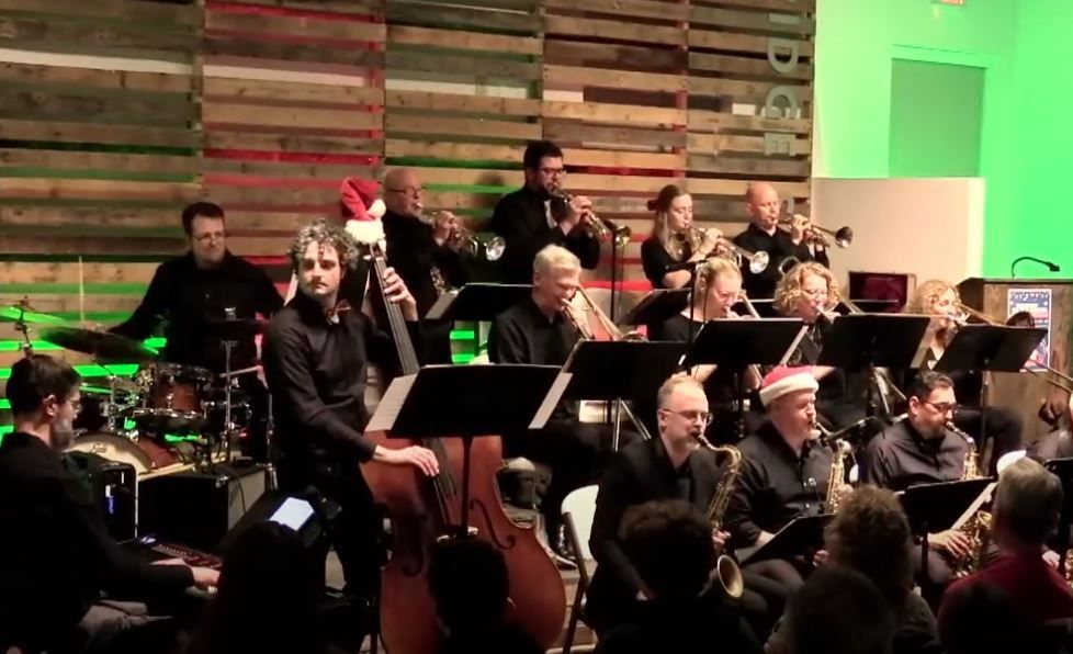 Jazz Orchestra in Lees Summit playing holiday music on stage