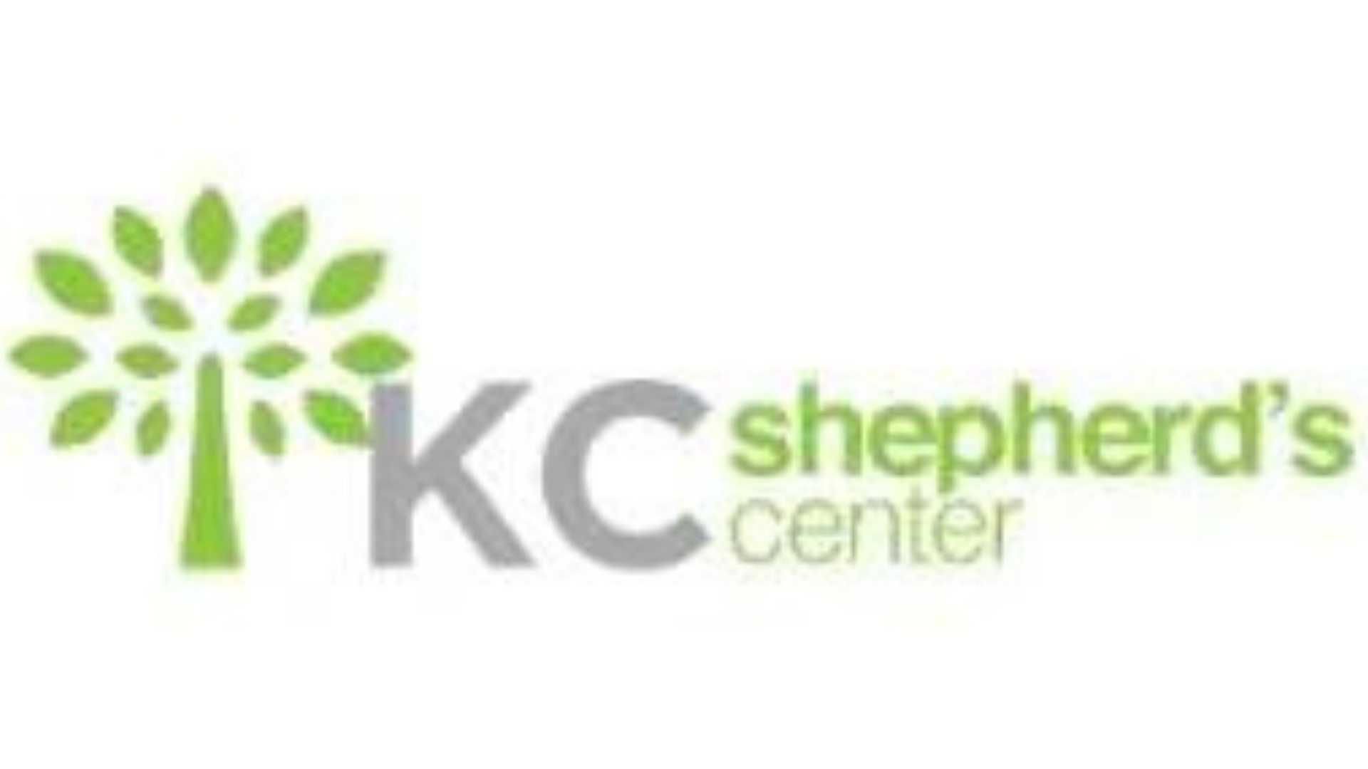 A logo for kc shepherd 's center with a tree in the middle