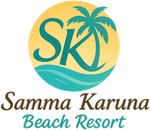 Logo: Yellow circle with teal wave, palm tree, and 