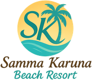 Logo: Yellow circle with teal wave, palm tree, and