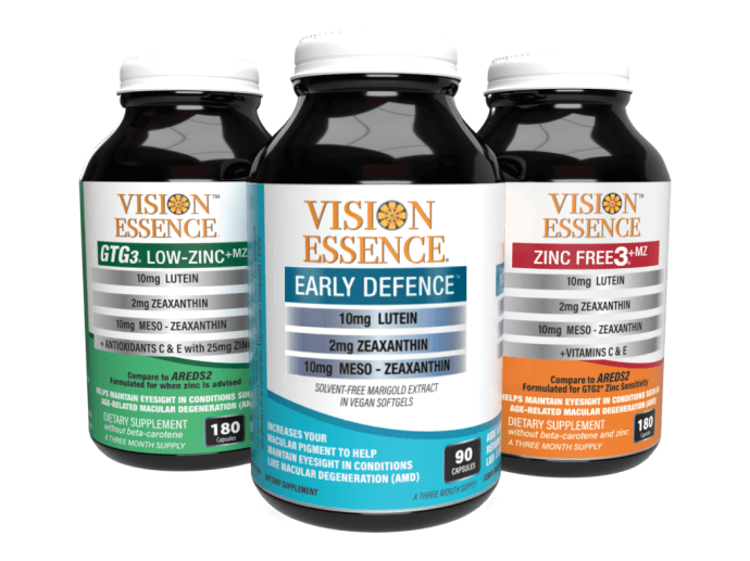 Early Defense, Zinc Free 3, and GTG3 Low Zinc Bottles
