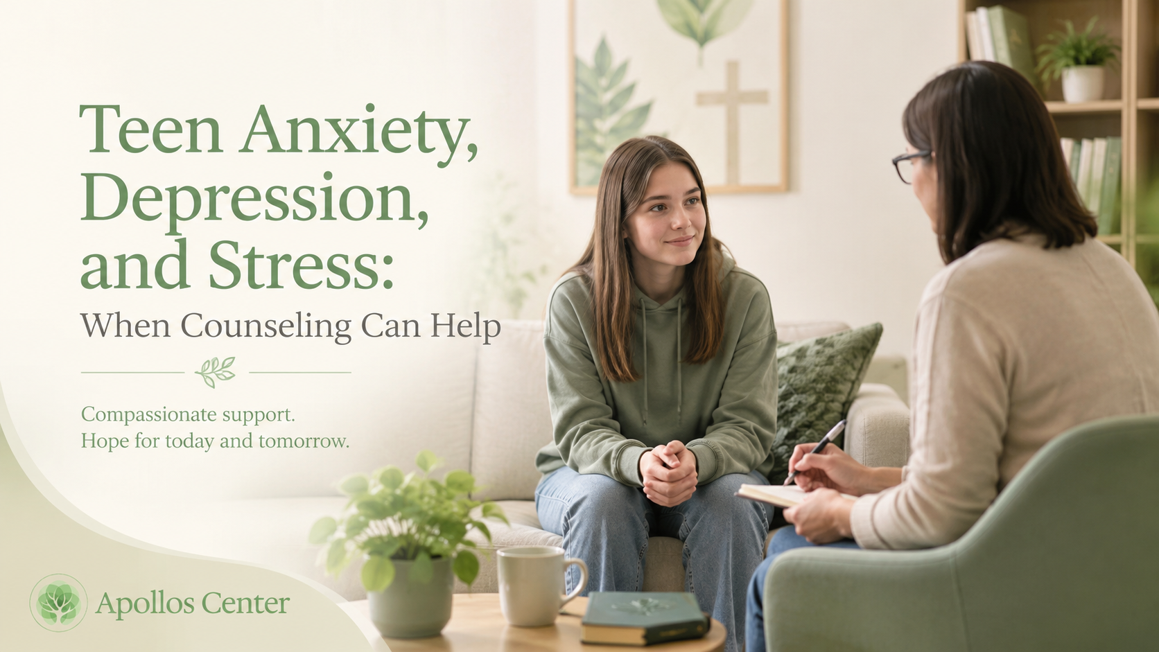 Teen counseling session in Cypress TX for anxiety depression and stress support