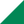 A close up of a green triangle on a white background.