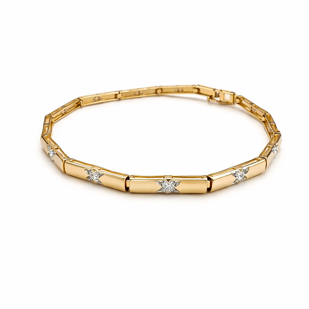 Gouden armband 8/8 diamantje 19,5 cm Juwelier Schouten Middenwaard