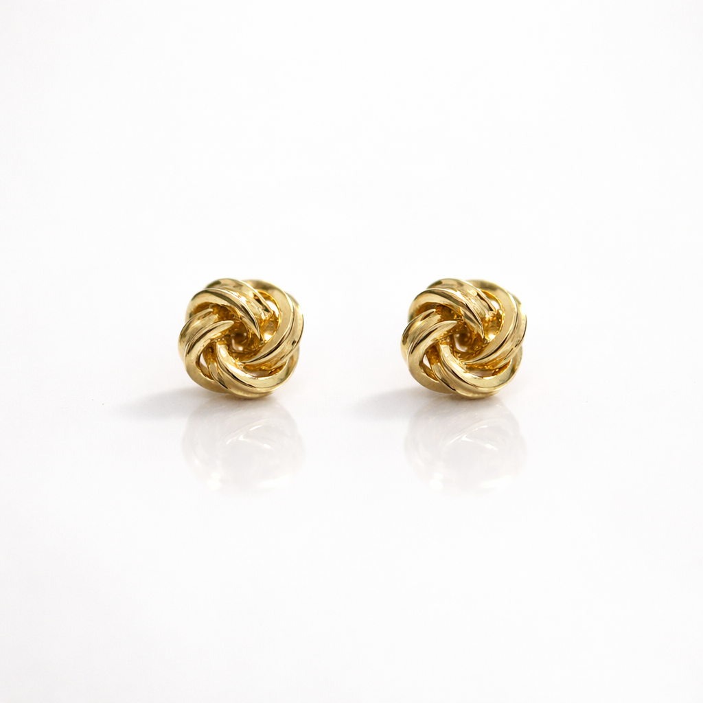 Knoop oorstekers 5mm 14k goud Juwelier Schouten Middenwaard