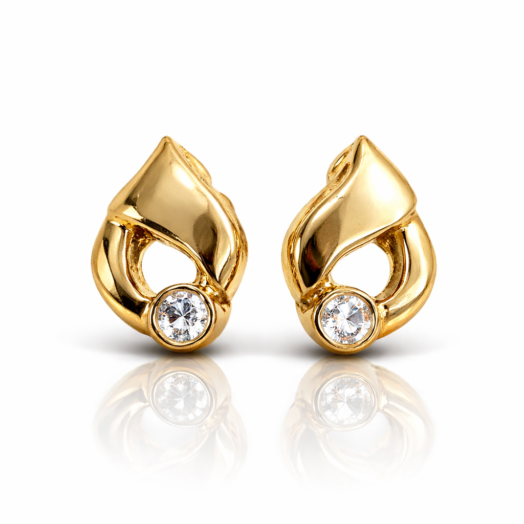 Oorstekers fantasie met diamant 14k goud Juwelier Schouten Middenwaard