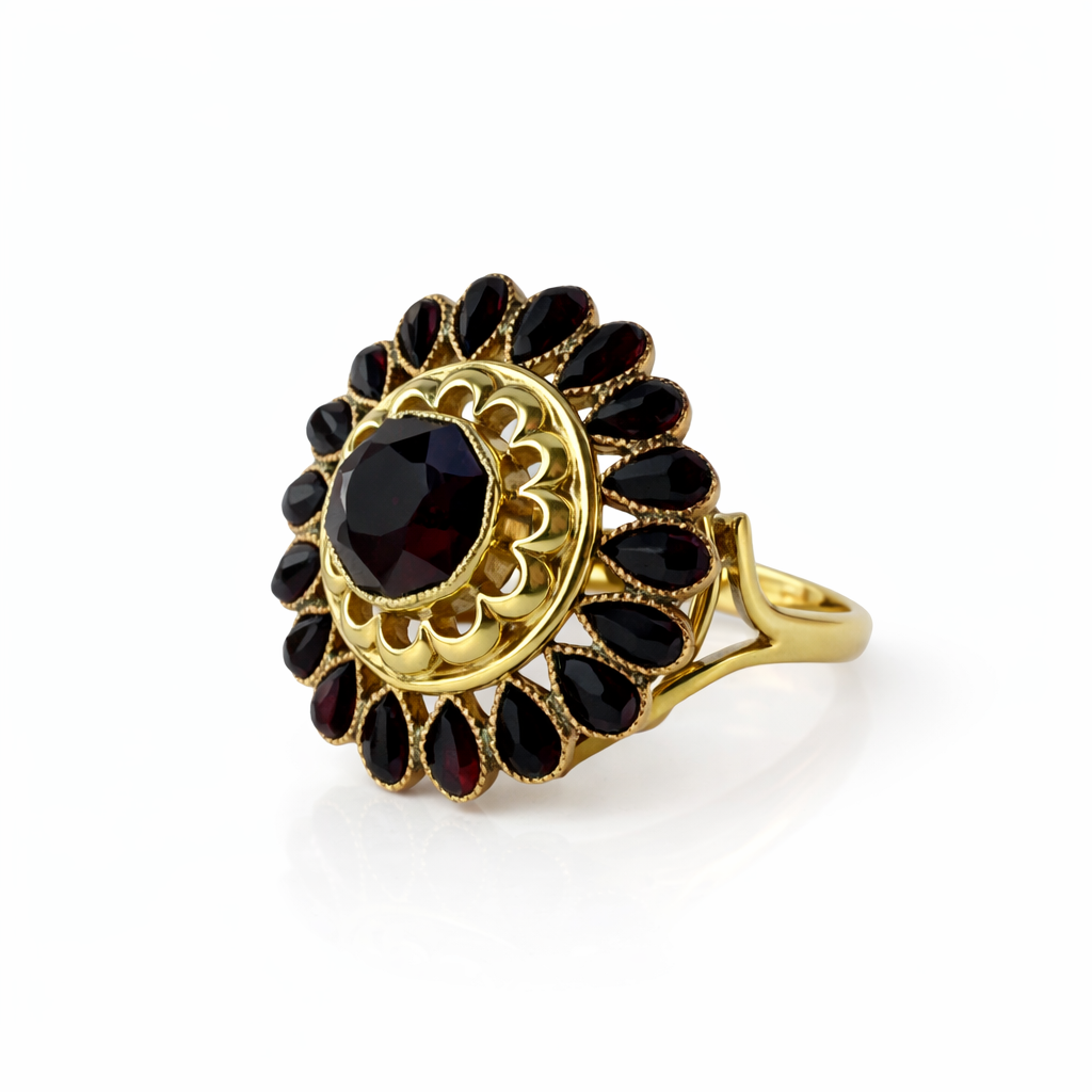 Ring granaat 14k goud maat 17 3/4 Juwelier Schouten Middenwaard