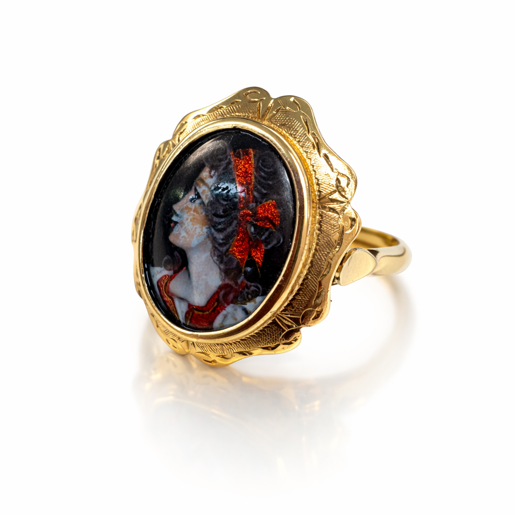 Ring portret France 14k goud maat 18 Juwelier Schouten Middenwaard