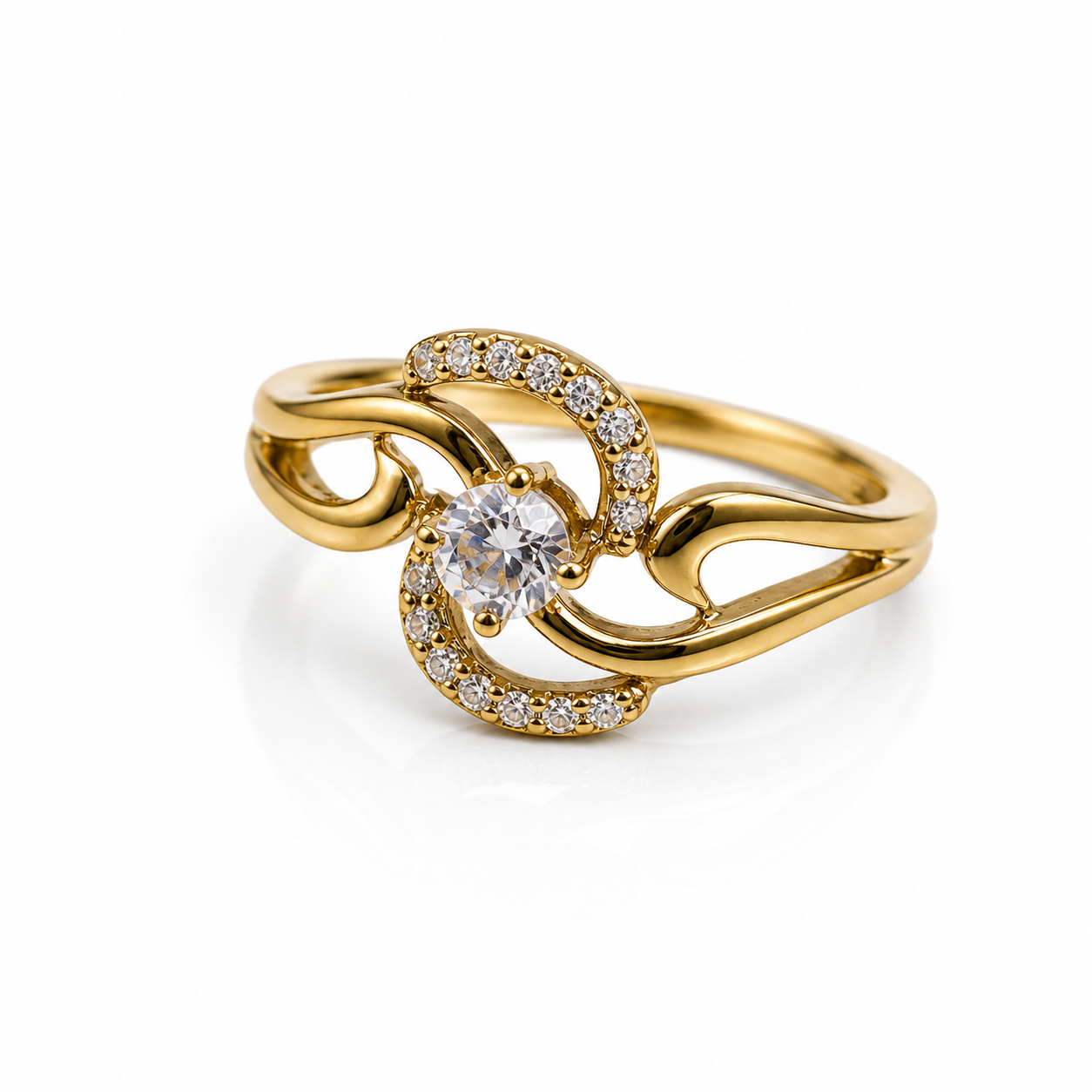Ring diamant fantasie 14k goud maat 16 3/4 Juwelier Schouten Middenwaard