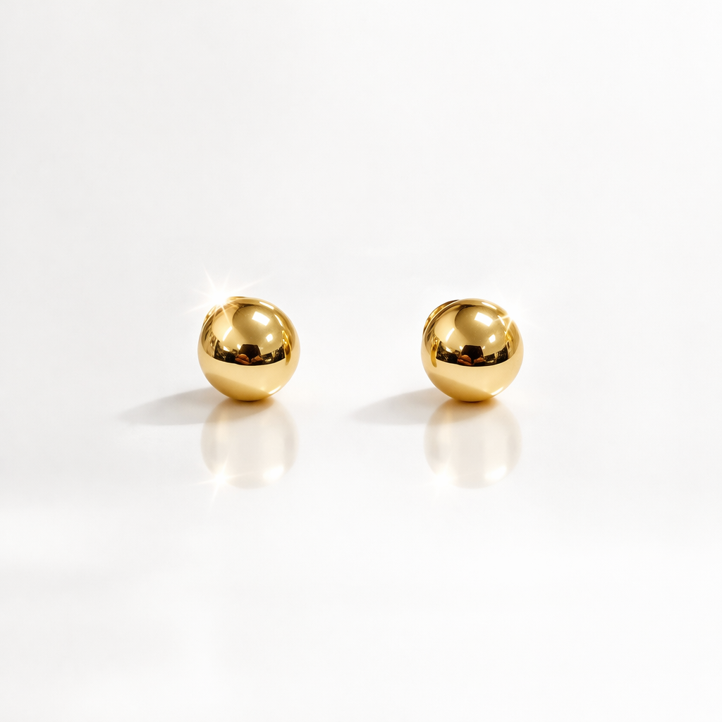 Bol oorknoppen 14k goud 3mm Juwelier Schouten Middenwaard