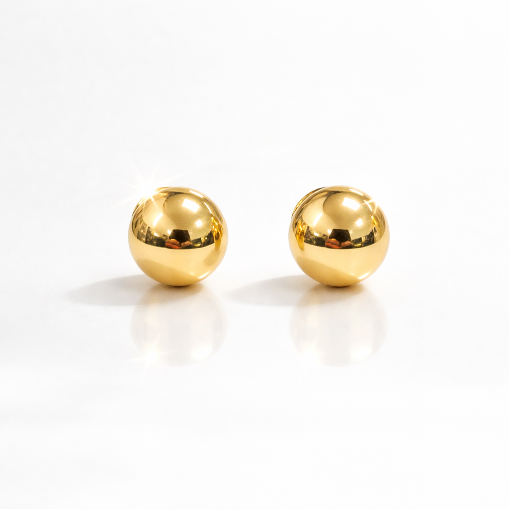 Bol oorknoppen 14k goud 6mm Juwelier Schouten Middenwaard