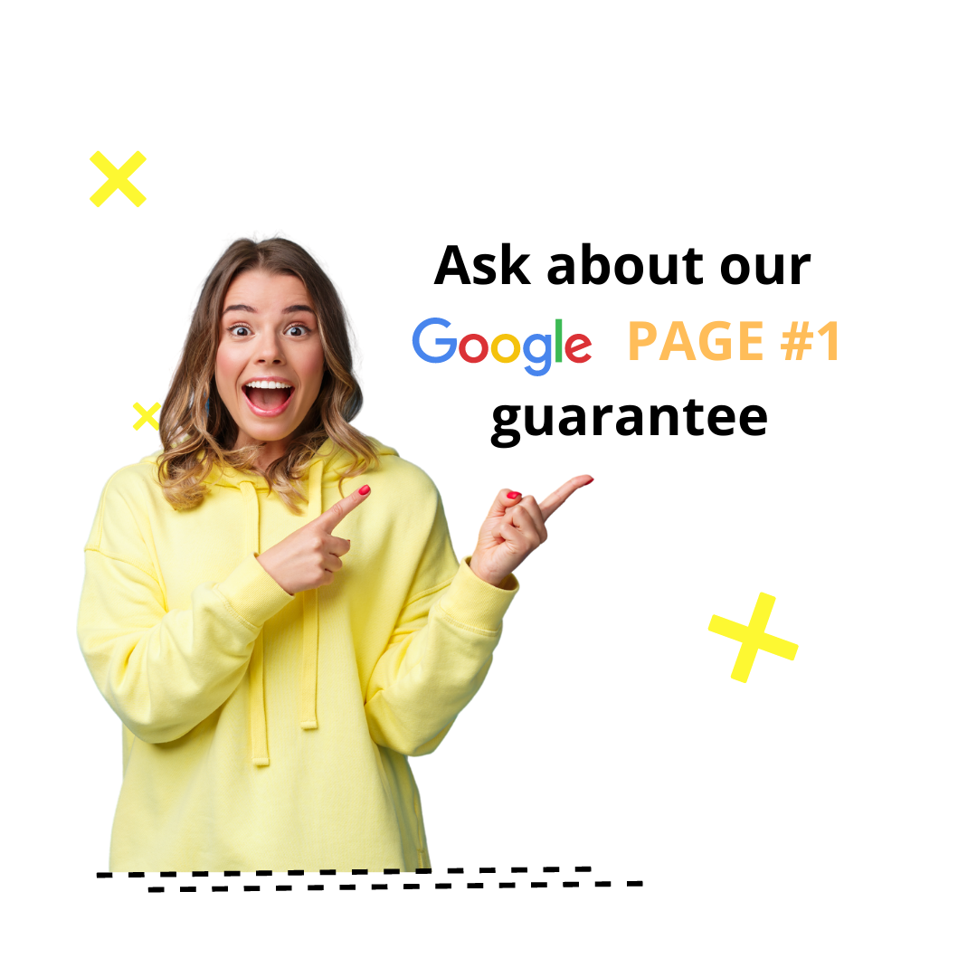 Apex Ad Agency's Guarantee Of Google Page #1 results - Person In Yellow Hoodie Pointing, Emphasising SEO Success.