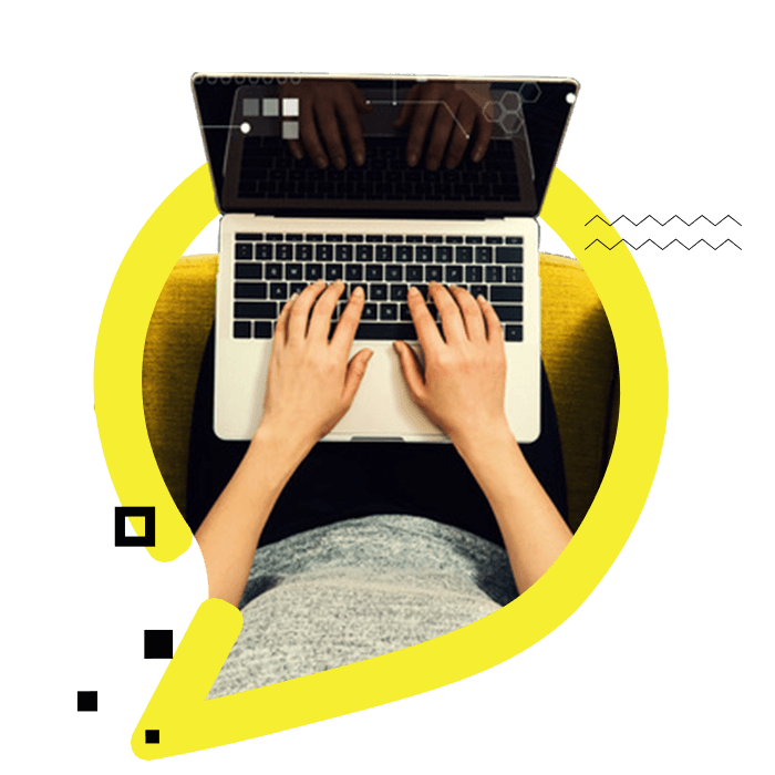 An Individual Using A Laptop-Showcasing Productivity With Apex Ad Agency