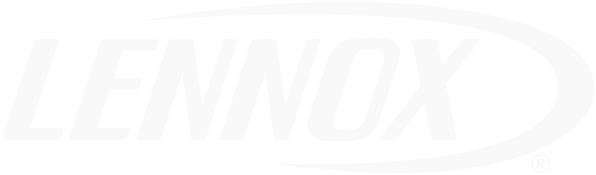 A white logo with the word lennox in a circle on a white background.