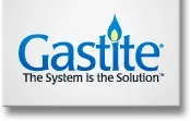 The logo for gastite the system is the solution.