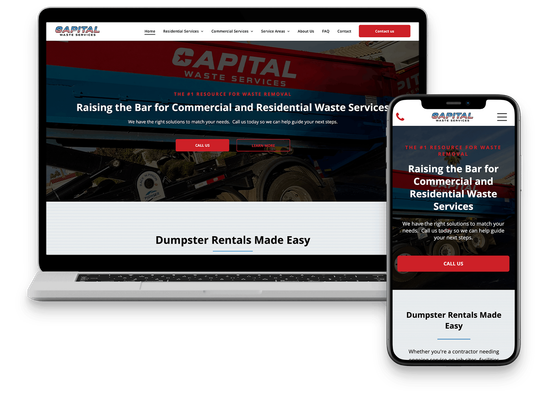 Greenwave Group dumpster rental website made by Dumpster Marketing.