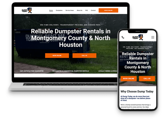 Greenwave Group dumpster rental website made by Dumpster Marketing.