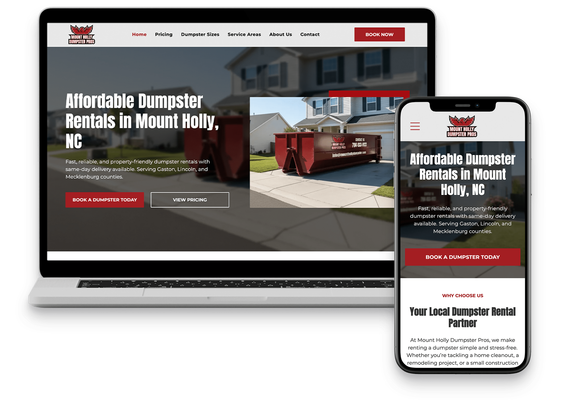 Grizzly Junk Pros dumpster rental website made by Dumpster Marketing.