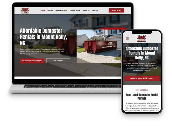 Grizzly Junk Pros dumpster rental website made by Dumpster Marketing.