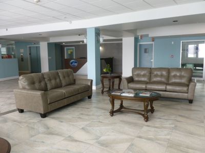 A living room with two couches and a coffee table