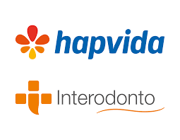Logos for Hapvida and Interodonto, health service providers; Hapvida has a floral design, Interodonto a cross-like design.