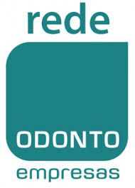 Logotipo da Rede Odonto Empresas: quadrado azul-petróleo com cantos arredondados e texto branco.