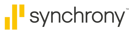 Synchrony logo: Yellow bars graphic next to the word