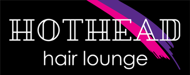 a logo for a hair salon called hothead hair lounge