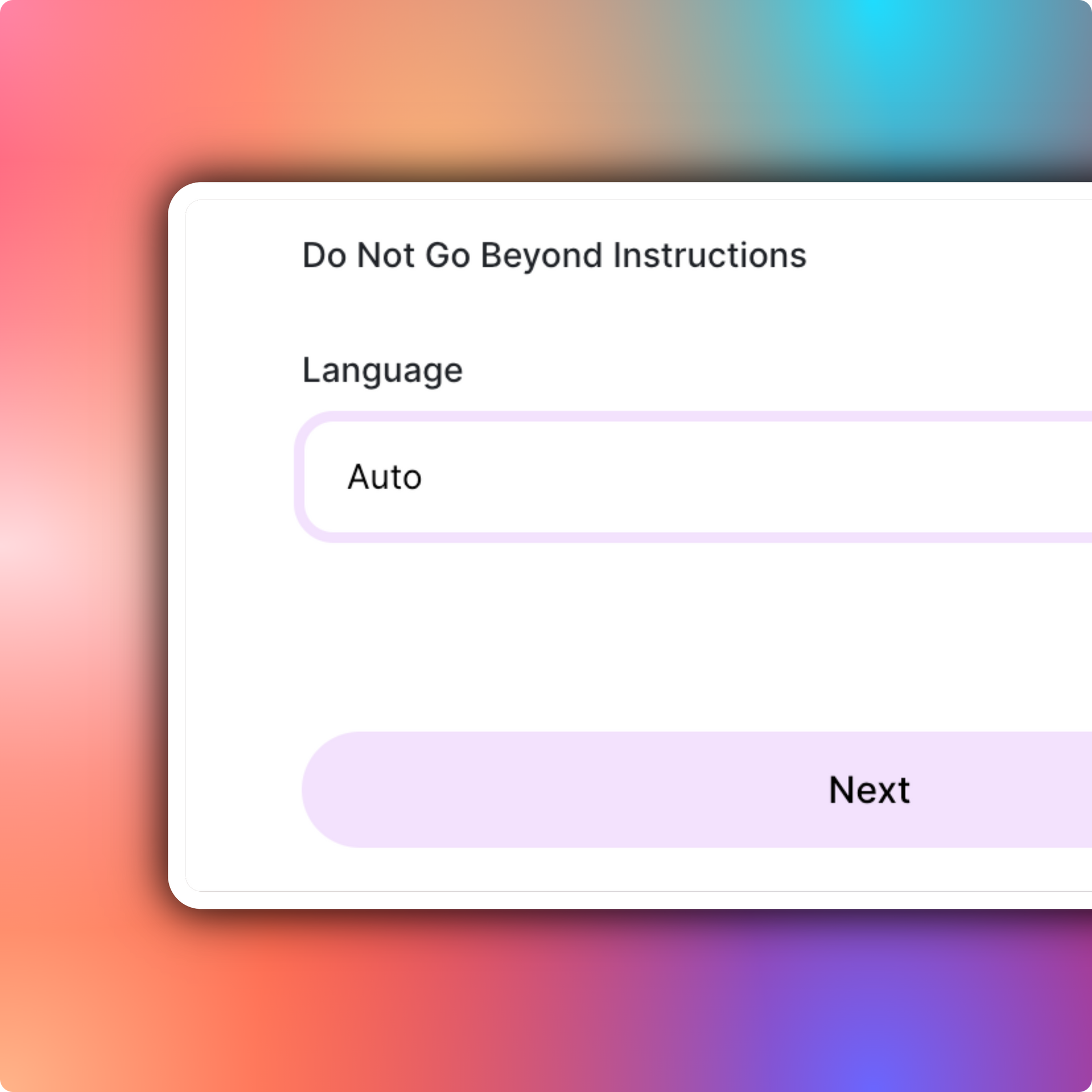 A screenshot of a website that says `` do not go beyond instructions ''.