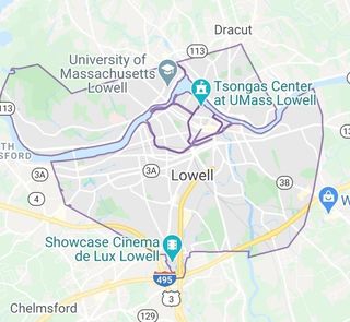 Map of Lowell MA