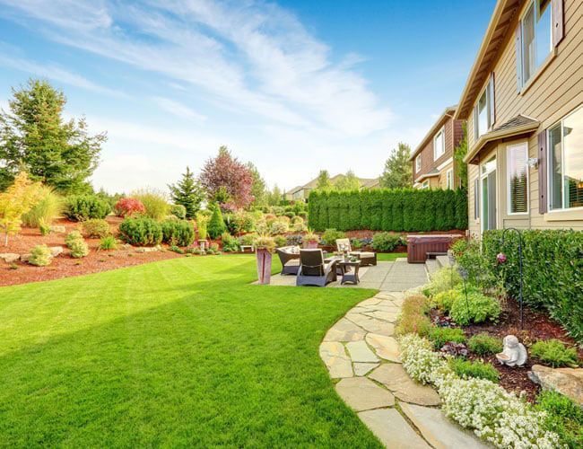 house with manicured yard and landscaping