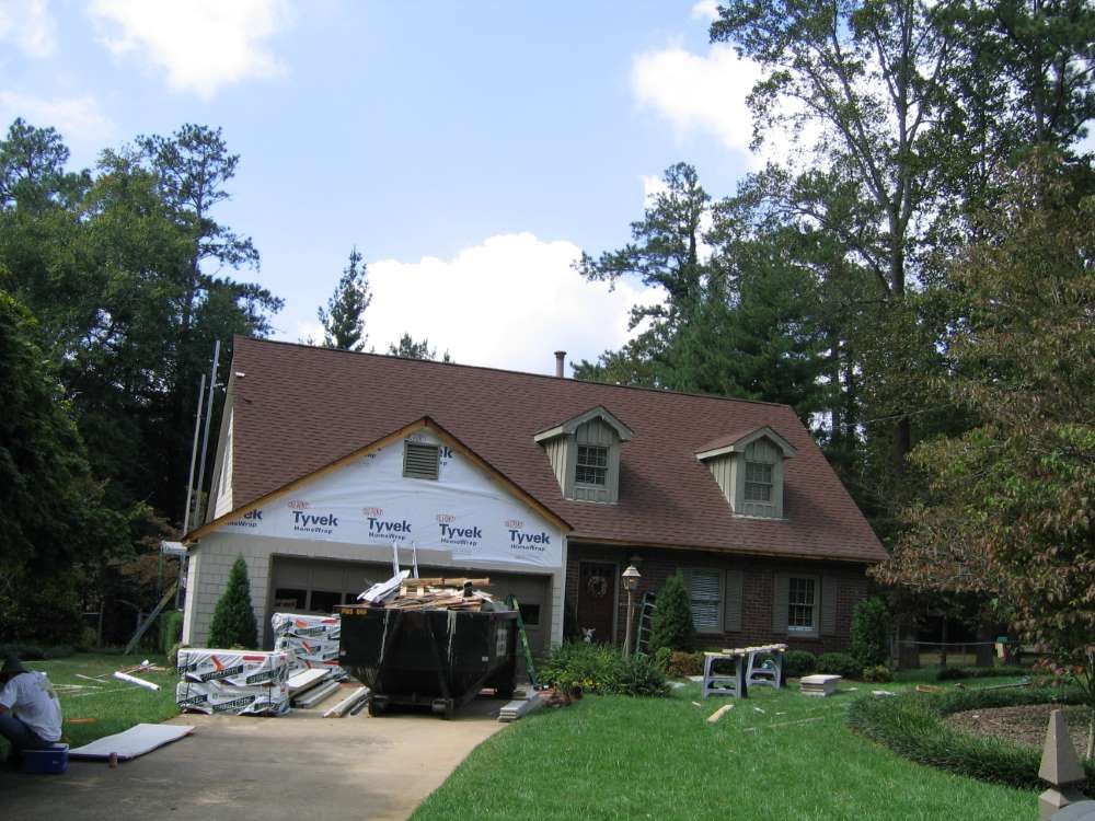 A house with a roof that has styrofoam on it