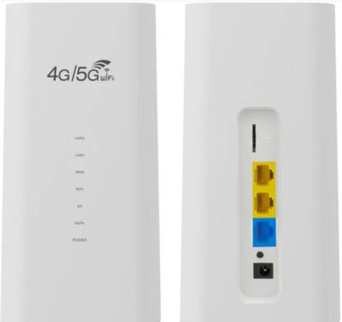 The front and back of a 4g / 5g router