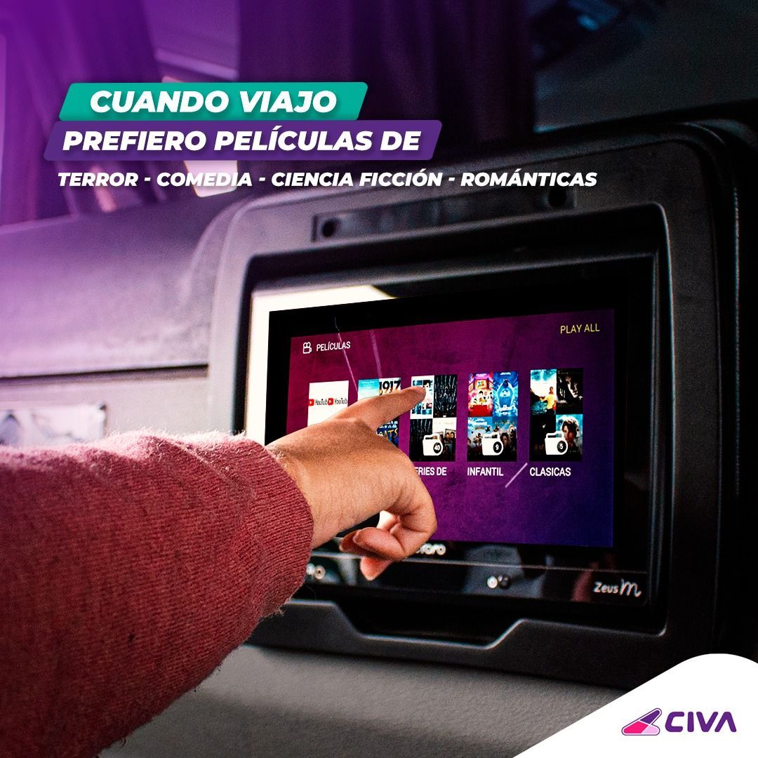 Una persona presionando un botón en una pantalla que dice cuando viajo