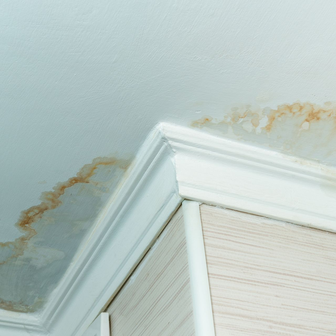 water damage on ceiling in austin home