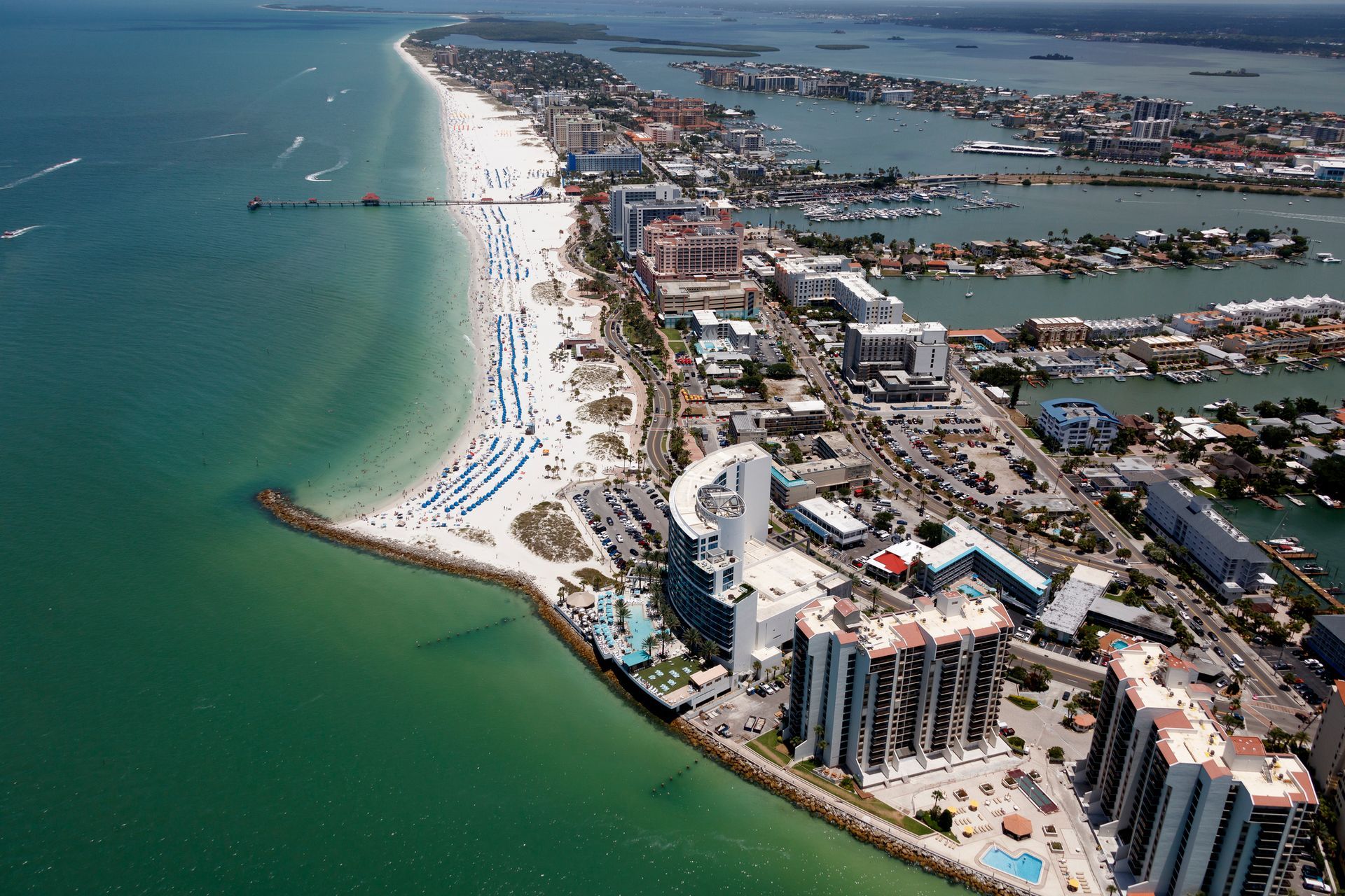 An Aerial View Of A Beach And A City — St. Petersburg, FL — Executive Helicopter Tours