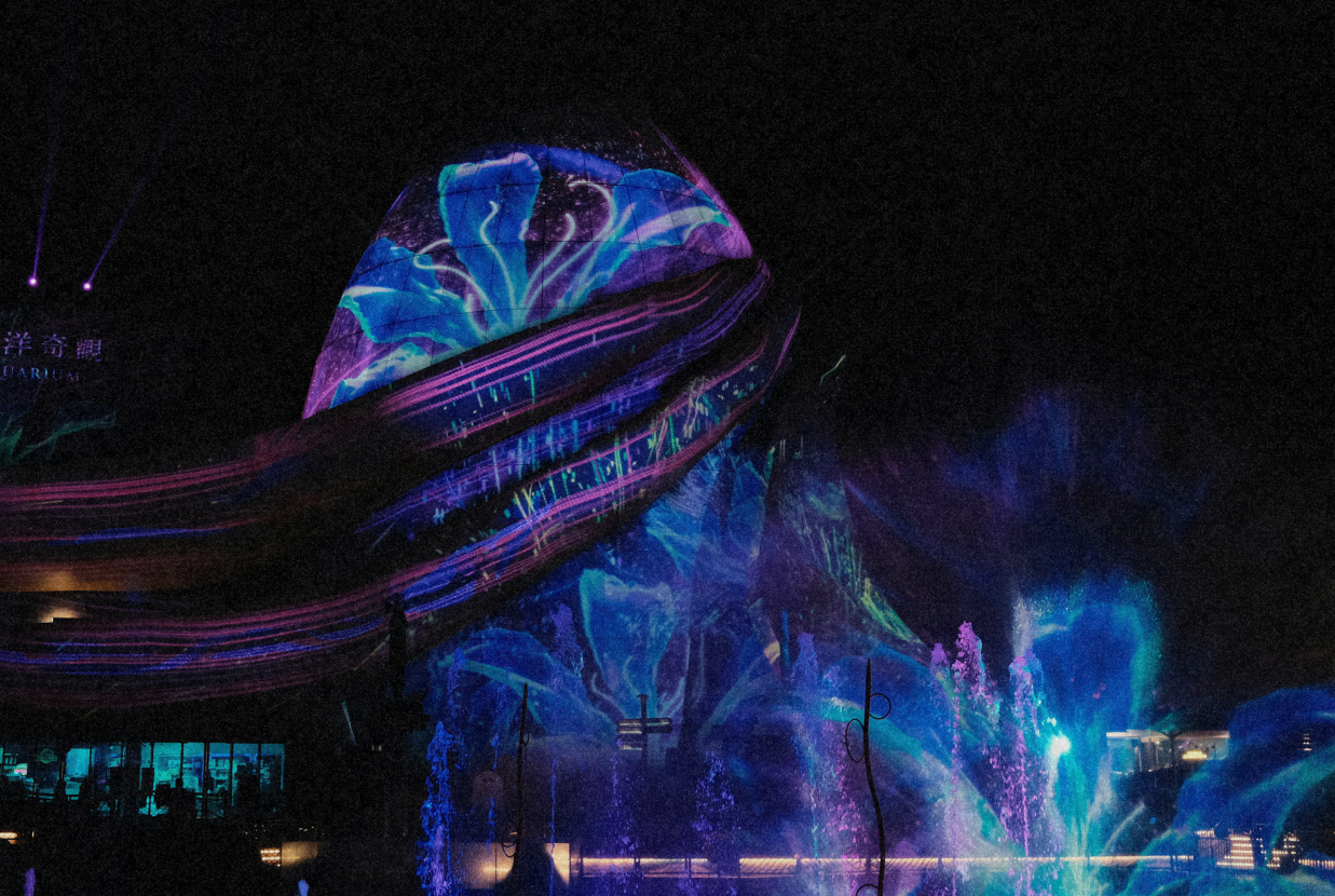 When day to turns to night immersive light installation. 