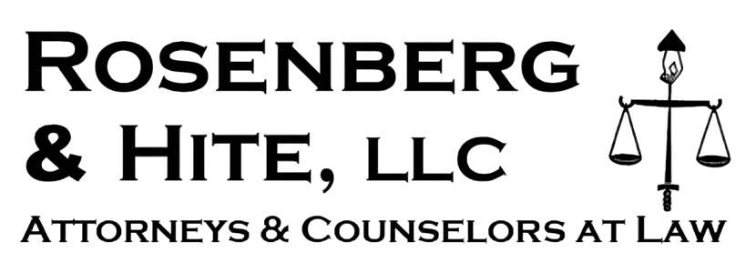 Rosenberg & Hite, LLC law firm logo with scales of justice icon and “Attorneys & Counselors at Law” text