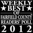 Weekly Best of Fairfield County Readers’ Poll 2012 logo in white text on a black background