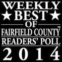 Weekly Best of Fairfield County Readers' Poll 2014 black-and-white award badge with star icon