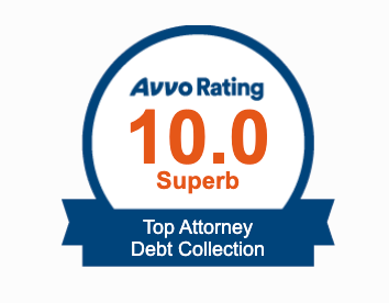 Avvo rating badge: 10.0 Superb for Top Attorney Debt Collection