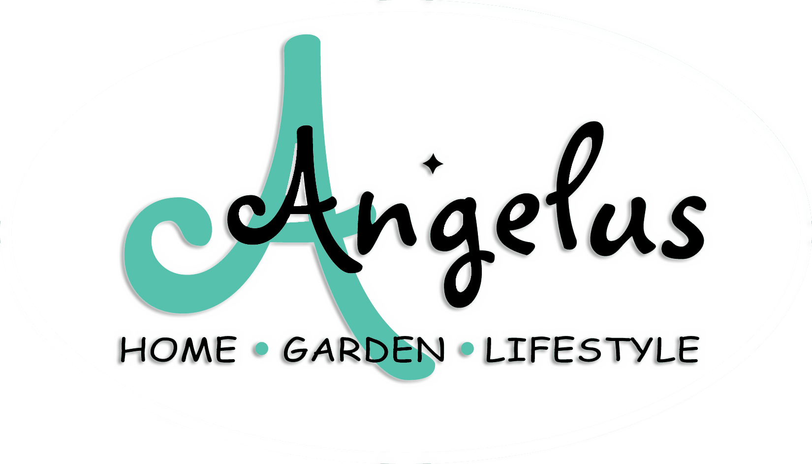 A logo for angelus home garden lifestyle is shown on a white background.