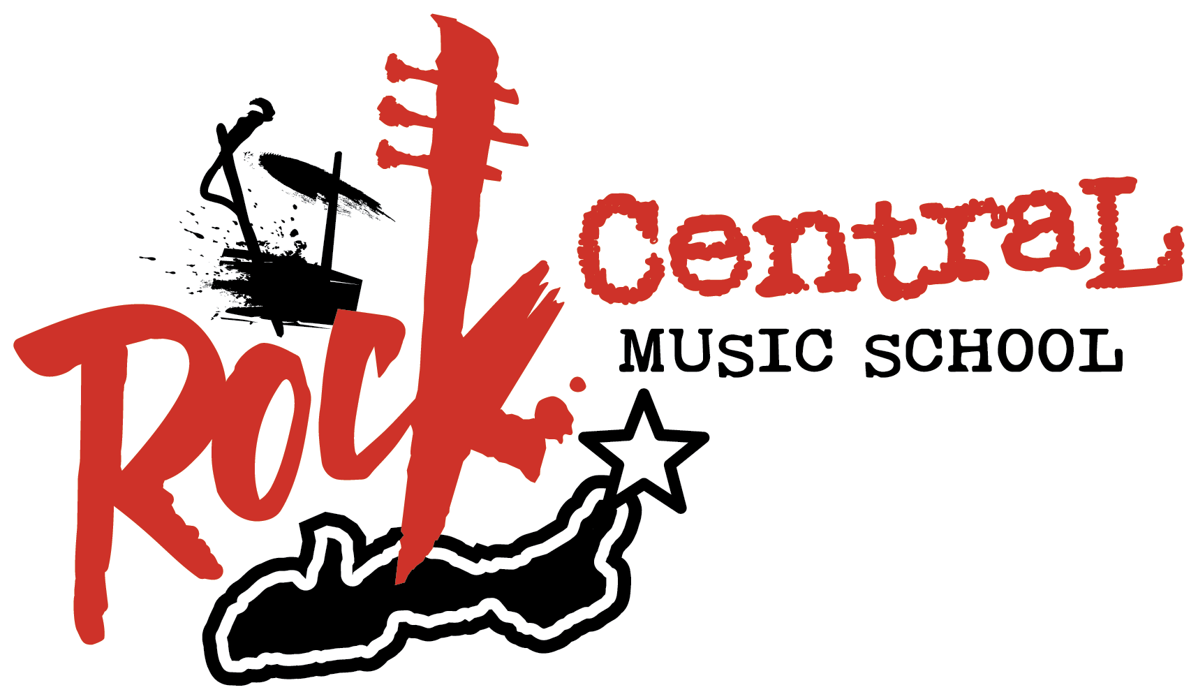 A logo for the central rock music school