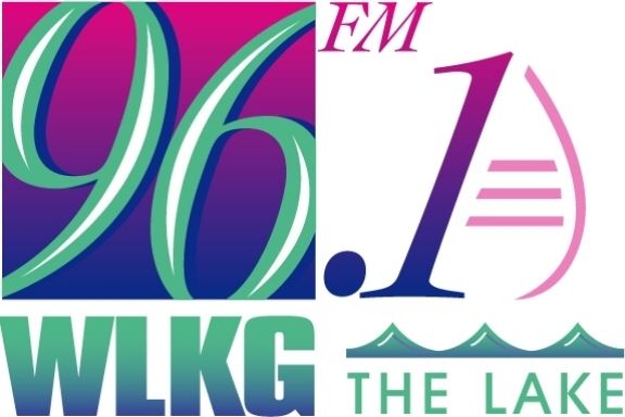 A logo for 96.1 fm wlkg the lake
